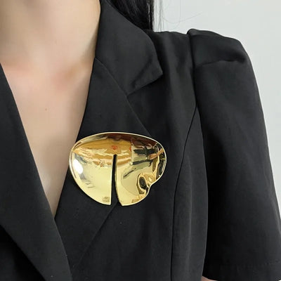 Elegante Vintage Damen Brosche Gold Silber