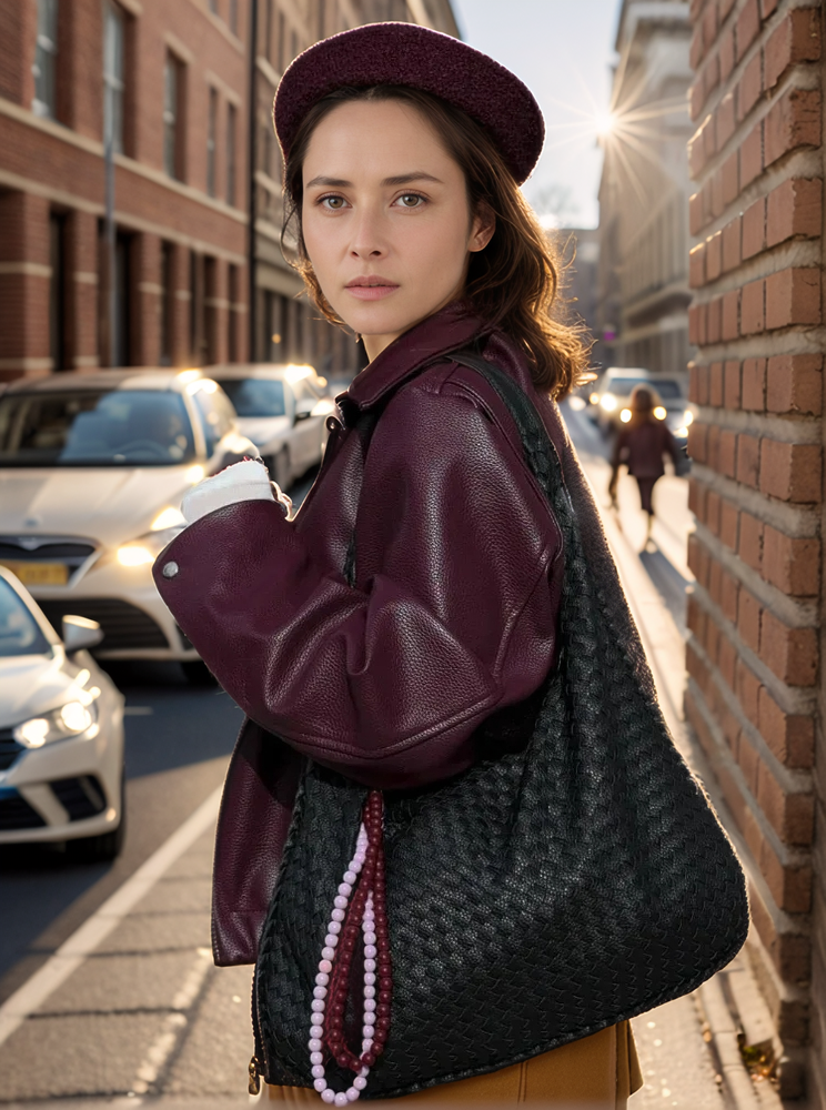 Rihan | Motorradjacke aus Leder – Langarm-Reißverschluss