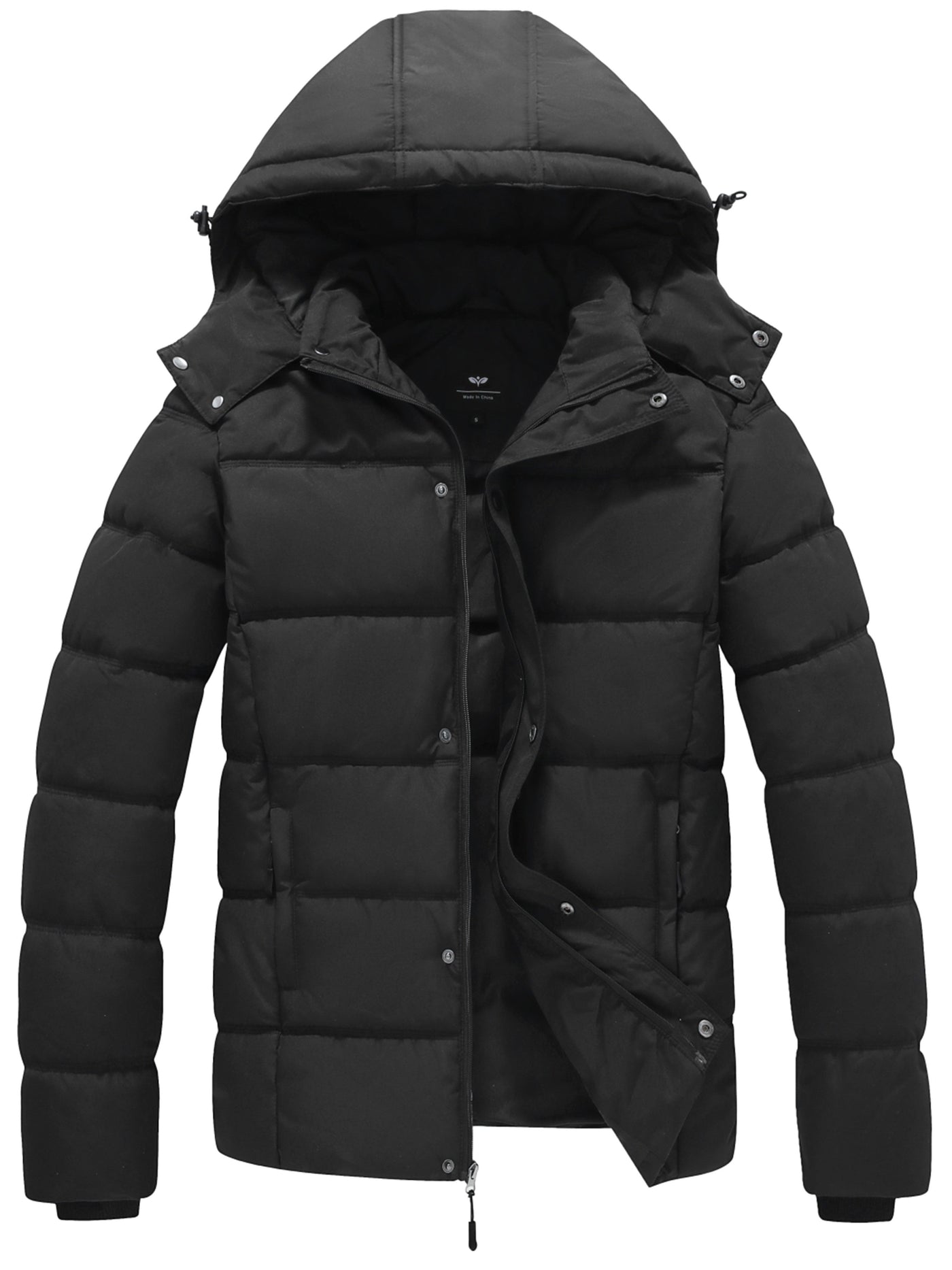 Leon | Warme Pufferjacke Schwarz für Herren Winter