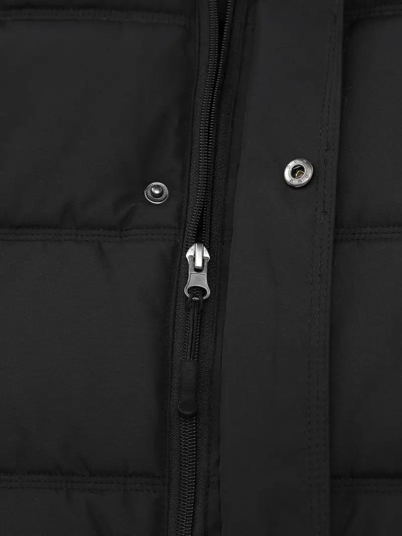 Leon | Warme Pufferjacke Schwarz für Herren Winter