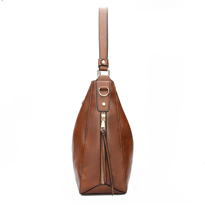 Damen Leder Handtasche – Hobo Stil – Weiches Echtleder – Geräumig & Vielseitig
