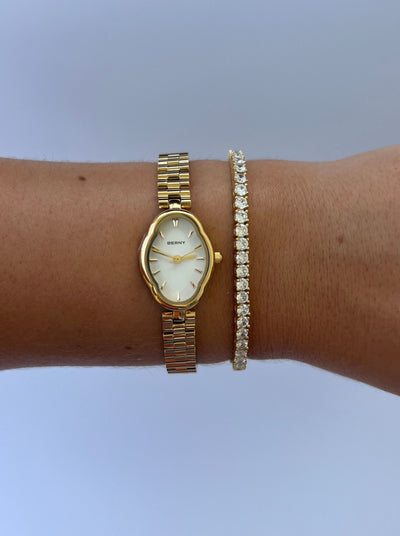 Elegante Vintage Goldene Damen Armbanduhr