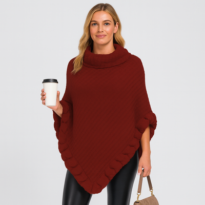 Maribeth | Cardigan mit Kunstpelzbesatz und asymmetrischem Saum