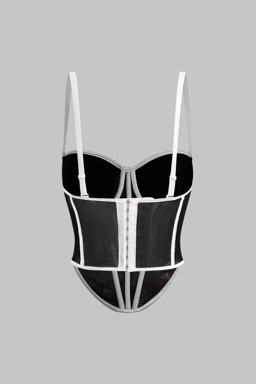 Cecilia | Elegantes Mesh-Korsett-Top mit Kontrastpaspeln