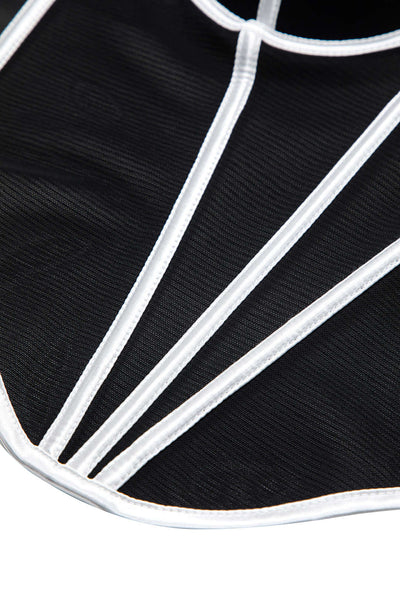 Cecilia | Elegantes Mesh-Korsett-Top mit Kontrastpaspeln