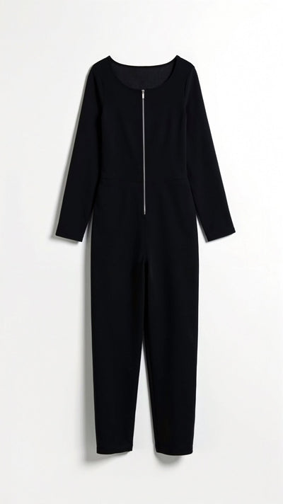 Kerensa – Schwarzer Bodysuit mit Reißverschluss