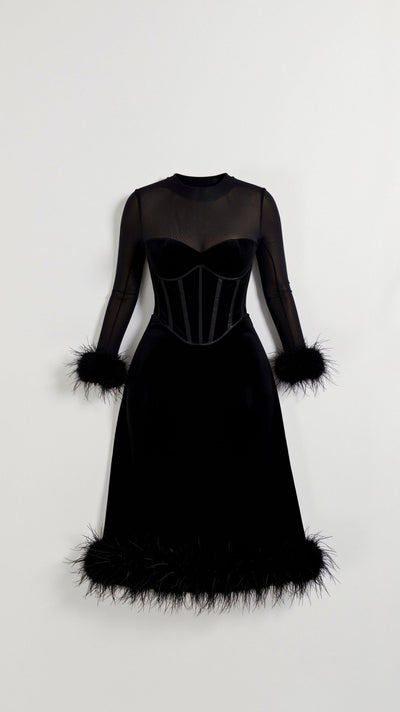 Sabine Schwarzes Midikleid