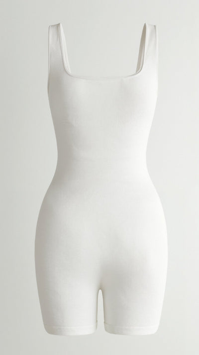 Gerippter Bodysuit mit eckigem Ausschnitt und Slip