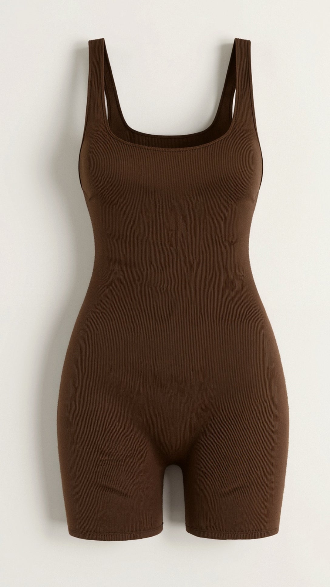 Gerippter Bodysuit mit eckigem Ausschnitt und Slip