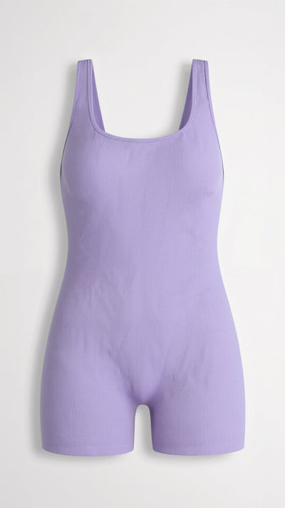 Gerippter Bodysuit mit eckigem Ausschnitt und Slip