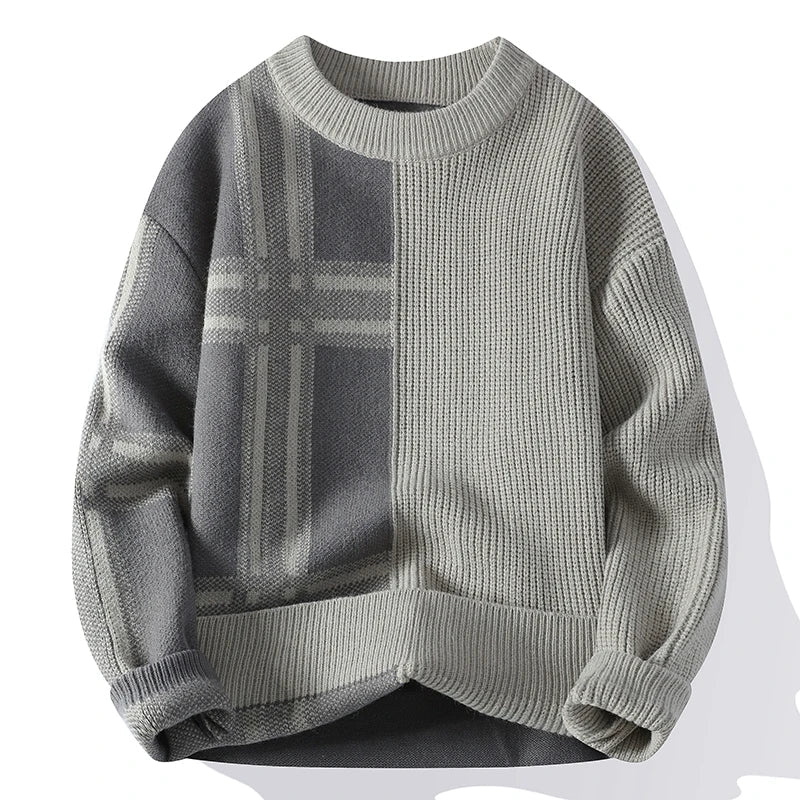 Minimalistischer Patchwork Pullover für Herren