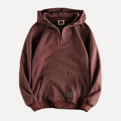Minimalistisches Hoodie mit Halbzip und Tasche