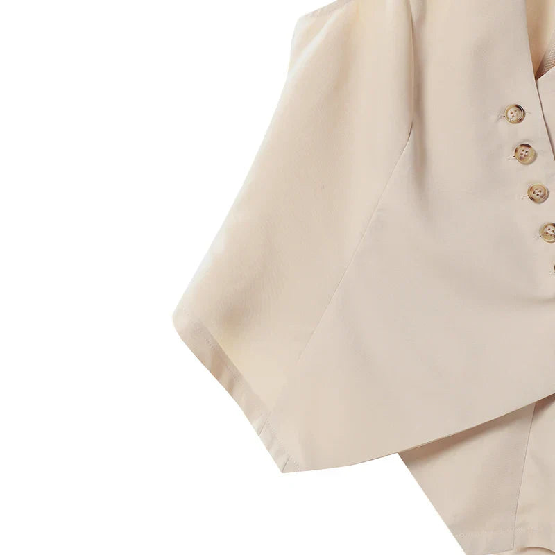 Elegantes Vintage Damen Zweiteiler Set mit weitem Bein