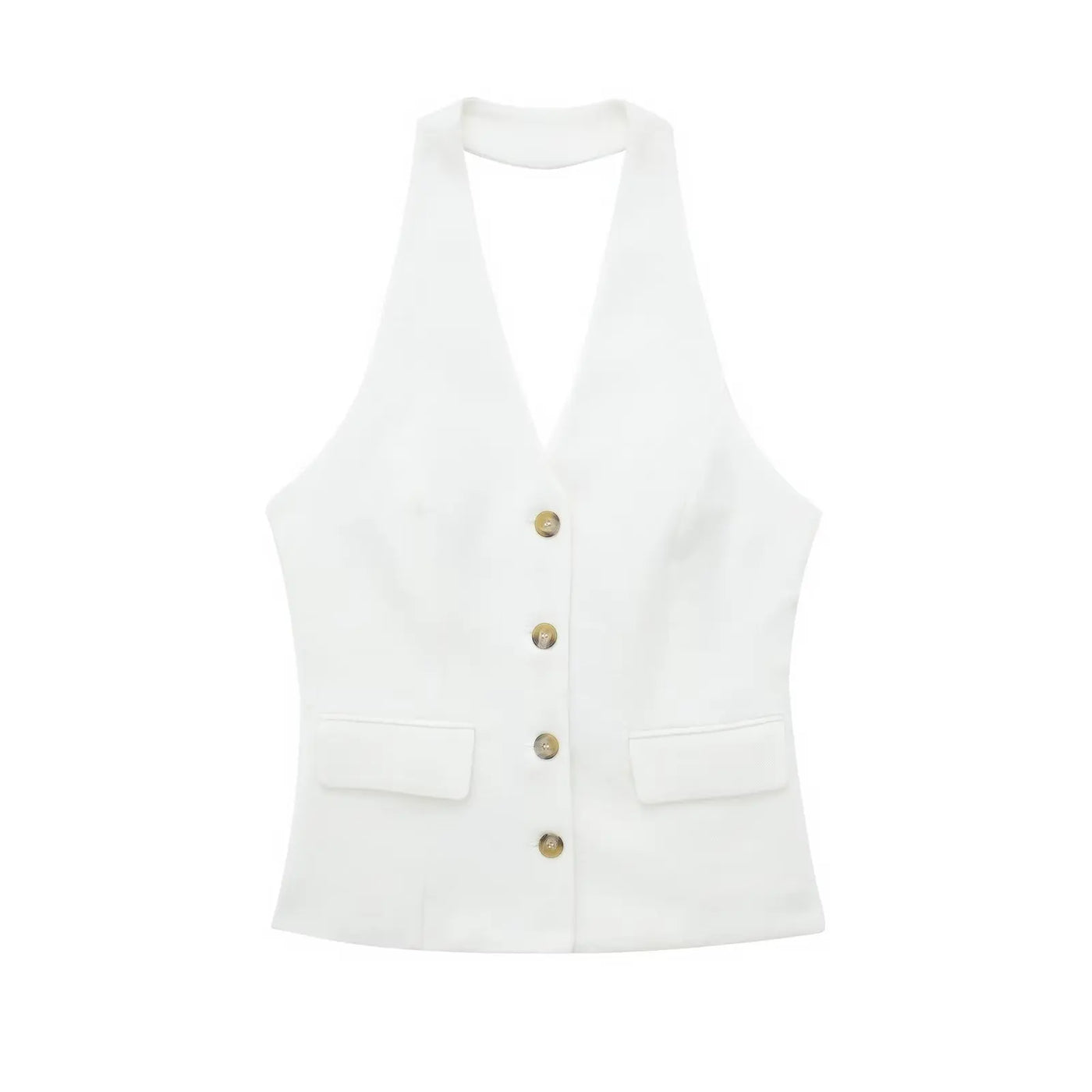 Elegantes Damen Neckholder Set Rückenfrei Slim-Fit Hose