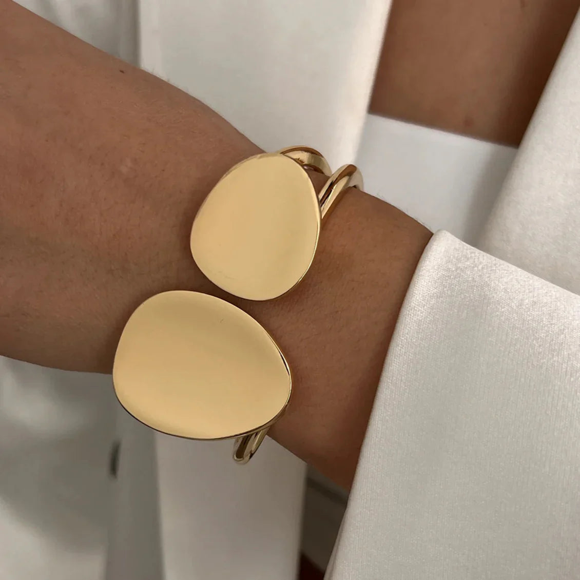 Vintage Chunky Damen Armreif Gold Modeschmuck