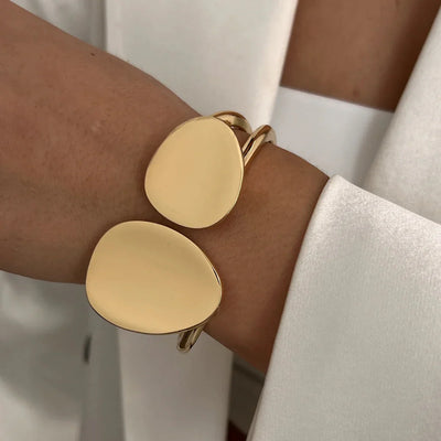 Vintage Chunky Damen Armreif Gold Modeschmuck