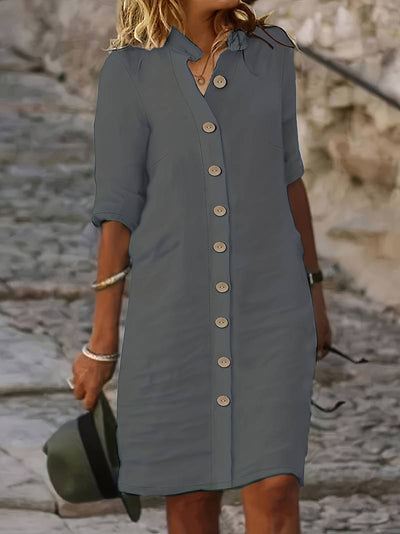 Nora – lässiges schlichtes midikleid für damen