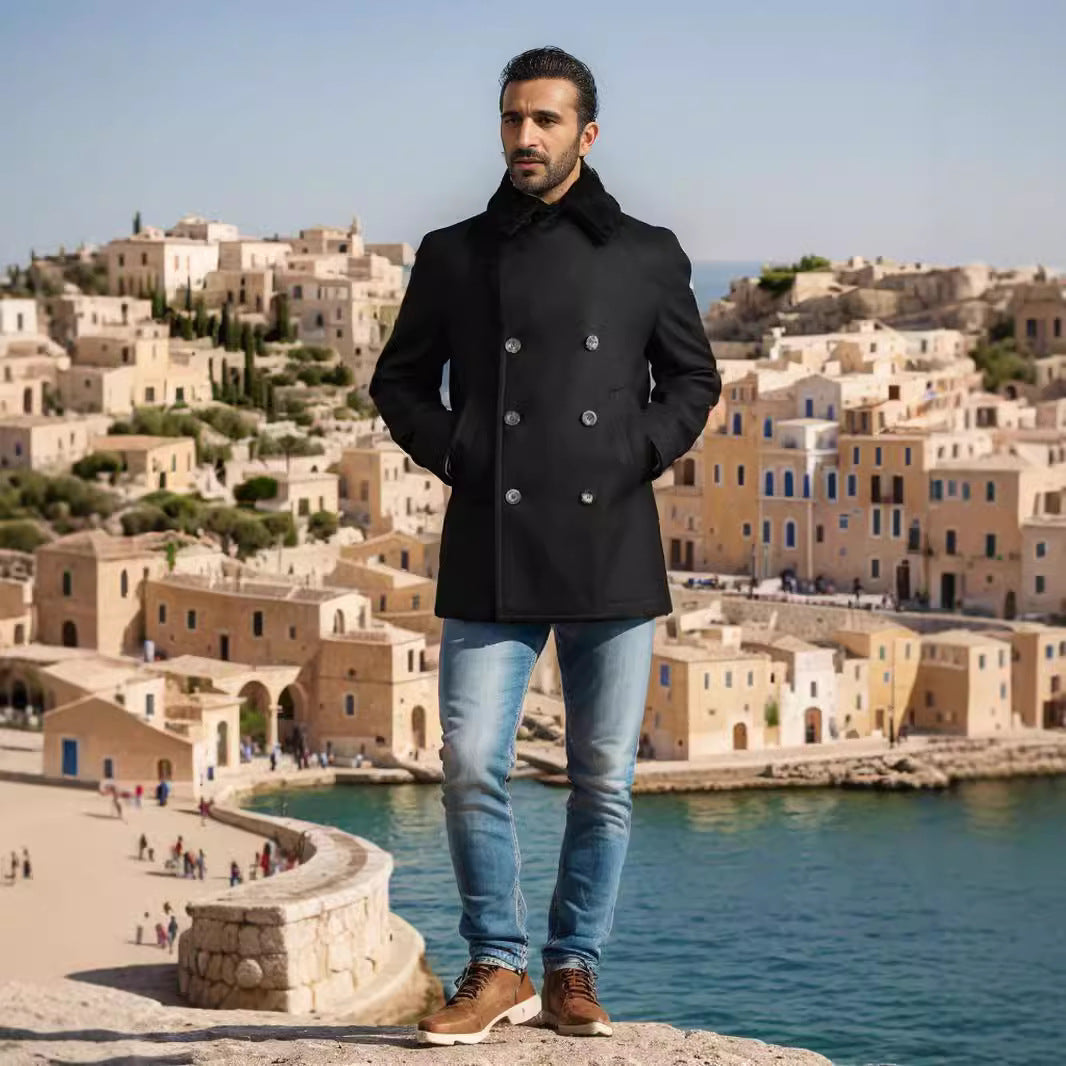 Herren eleganter Lammfell-Bomberjacke Aliams