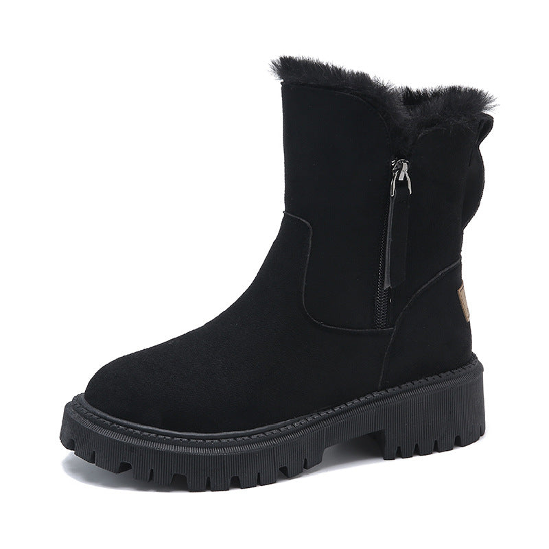 Damen Winter Stiefel | Mid-Calf Classic mit Reißverschluss