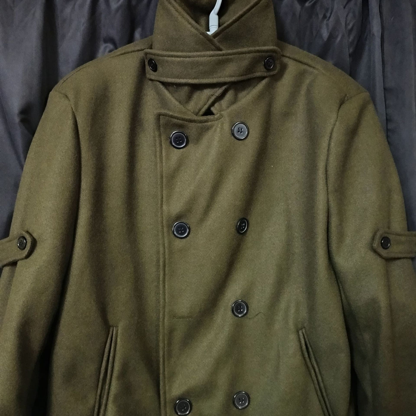 Herren zeitloser Wollmantel mit Doppelreihigen Knöpfen Aliams