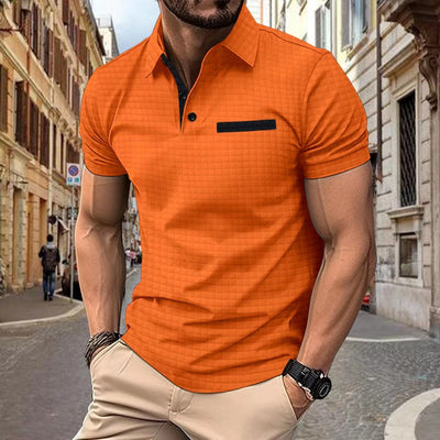 Herren modisches Kurzarm-Polohemd mit strukturiertem Design Aliams