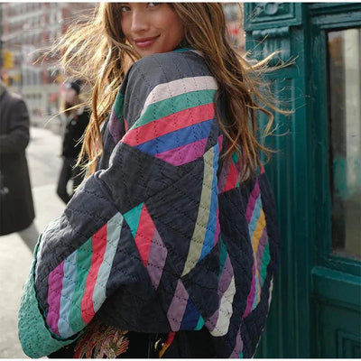 Farbenfrohe lockere Jacke für Damen