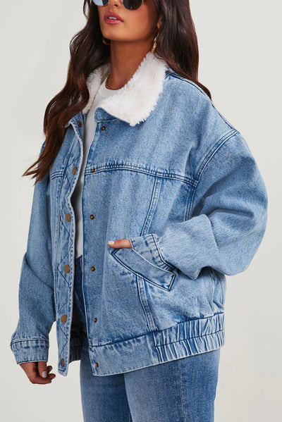 Eva | Damen-Denimjacke mit Fleecekragen – Trendy und Bequem für Jeden Tag