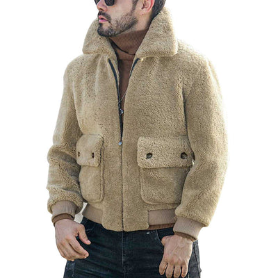 Herren Teddyfell-Jacke mit praktischen Taschen und sportlichem Design Aliams