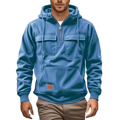 Herren Fleece-Hoodie mit praktischen Taschen Aliams