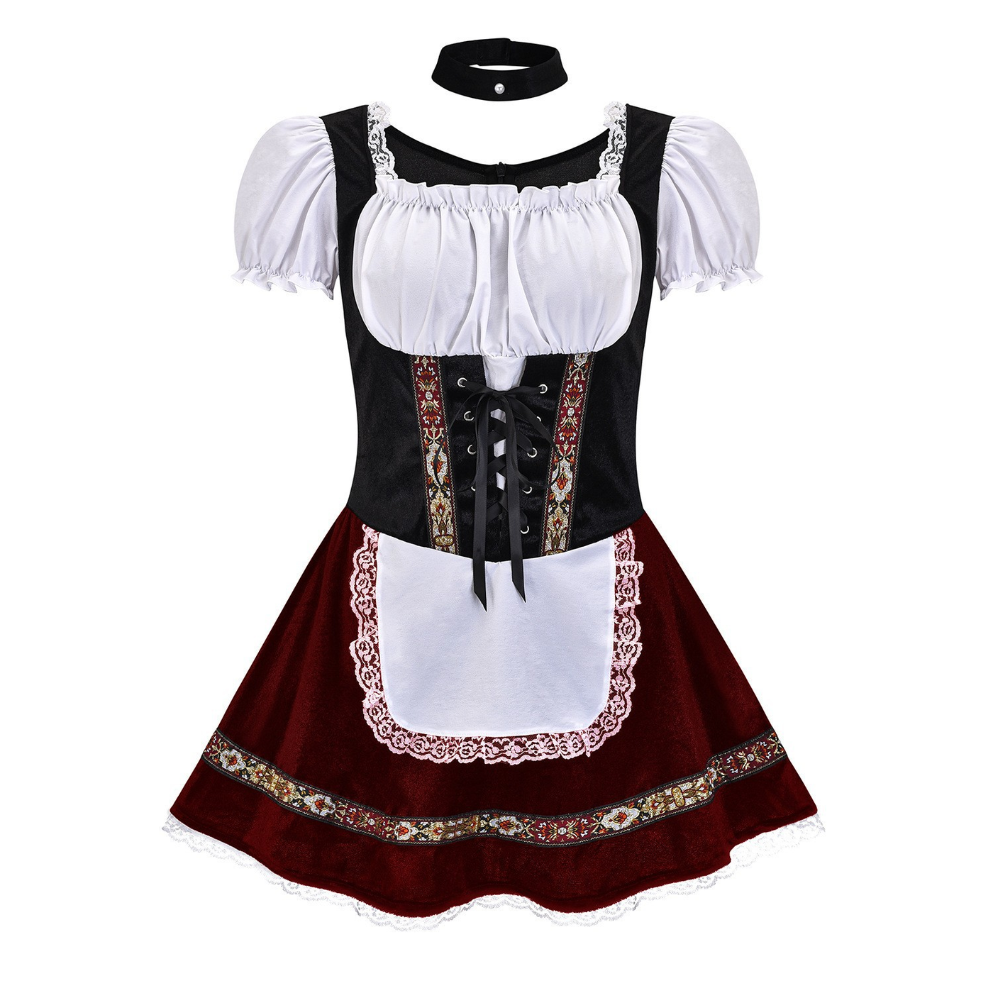 Damen Elegante Mini Oktoberfest Dirndl Kleid