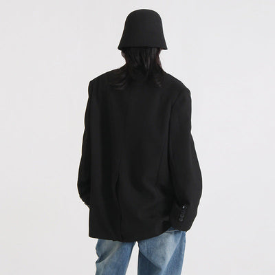 Damen Oversize Blazerjacke mit Goldenen Knöpfen