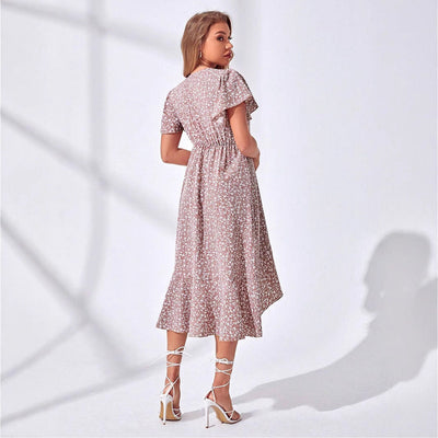 Florales Wickelkleid mit V-Ausschnitt für Frauen - leichtes & stilvolles Sommer-Outfit