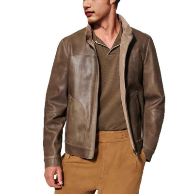 Herren elegante Lederjacke mit strukturiertem Design Aliams