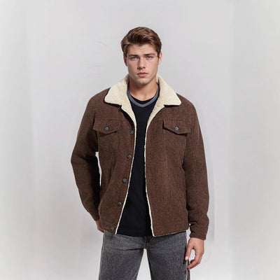 Herren warme Cordjacke mit Teddyfell Aliams