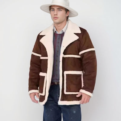 Herren luxuriöser Lammfell-Bomberjacke Aliams