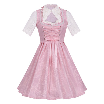 Oktoberfest Dirndl Kleid für Damen – Grünes Trachtenkleid mit Schürze & Bluse