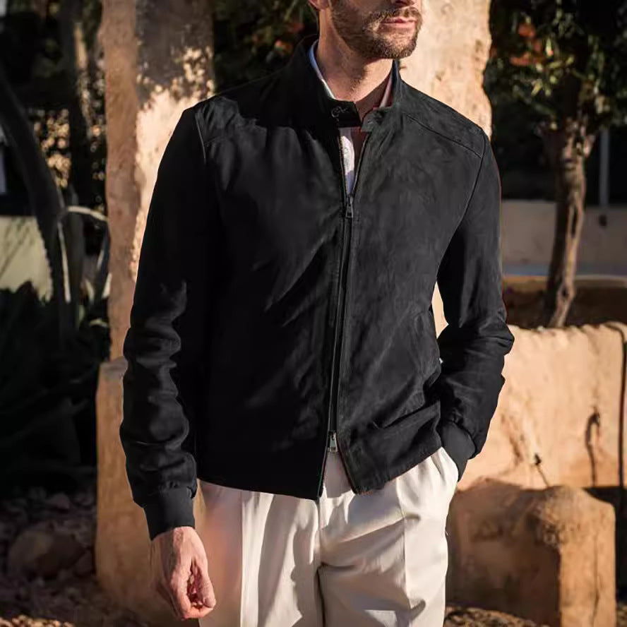 Herren elegante Wildleder-Bikerjacke Aliams