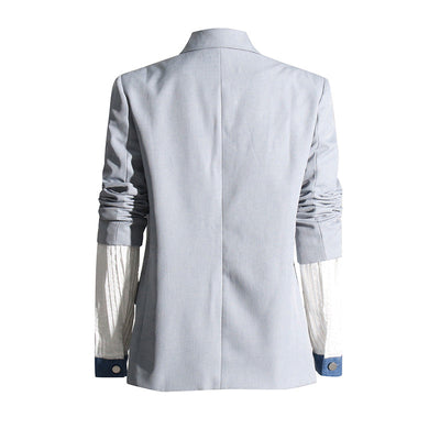 Trendiger Oversize-Denim-Blazer Damen – Streetstyle Jacke mit Schulterpolstern