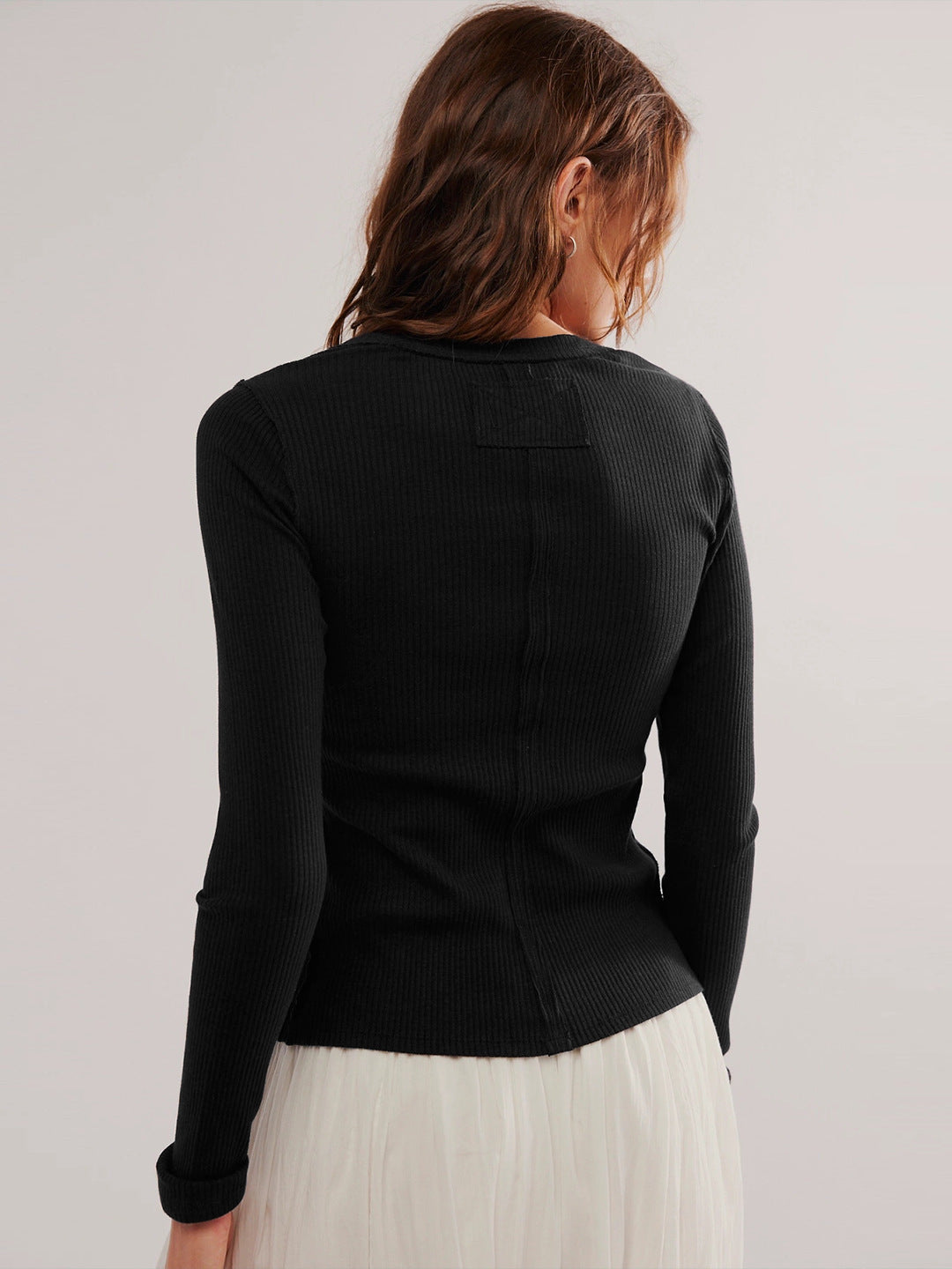 Ariana - Strickjacke Rippstrick mit farbigen Knöpfen