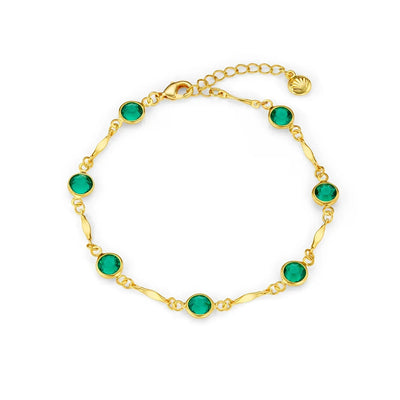 Goldenes Armband mit Smaragd-Link-Kette