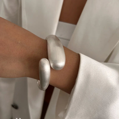 Stilvolle Vintage Damen Armreif Geometrisch Golden Silber