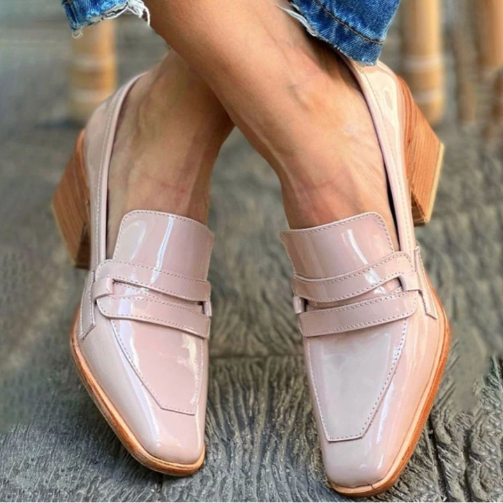 Olga™ - Rosafarbene Leder-Loafers