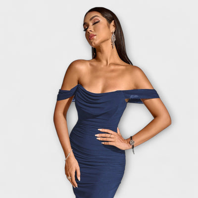 Ione - Off-Shoulder Ruffled Bodycon Dress