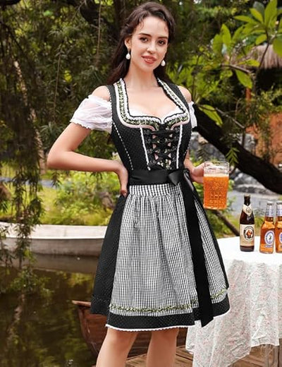 3-teiliges Dirndlset mit Schürze & Bluse – Oktoberfest | Traditionelles Trachtenkleid für festliche Anlässe