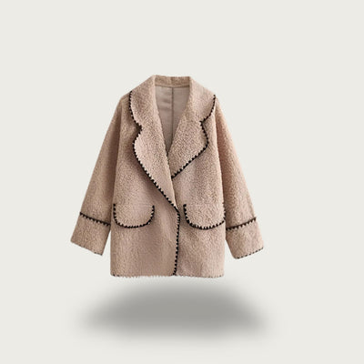 Lena | Zeitlose Wolle Jacke mit V-Ausschnitt