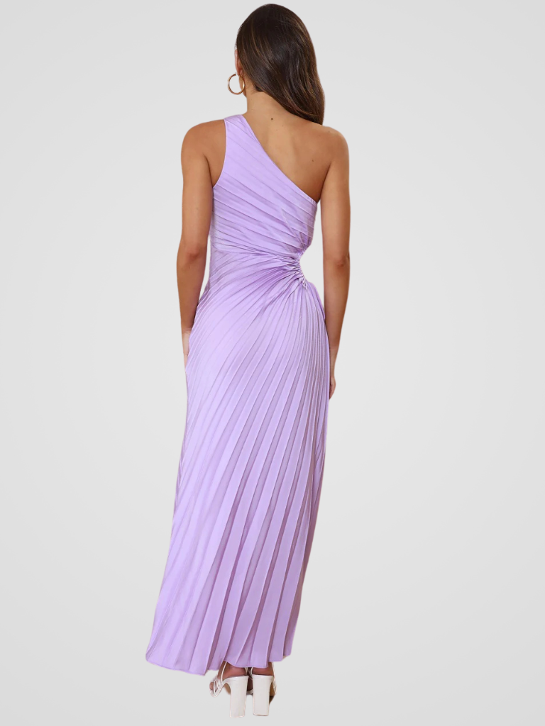 AURORA ONE SHOULDER PLISSEEKLEID