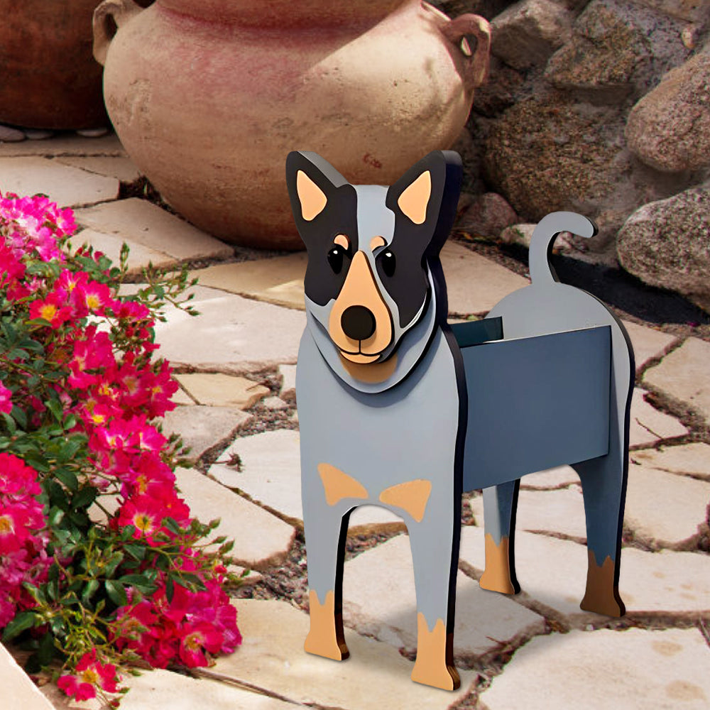 "Australischer Rinder-Blumentopf" could be rewritten as "Australischer Rinderpflanztopf" or "Blumentopf aus australischem Rinderleder". If you have a specific style or focus in mind, please let me know!