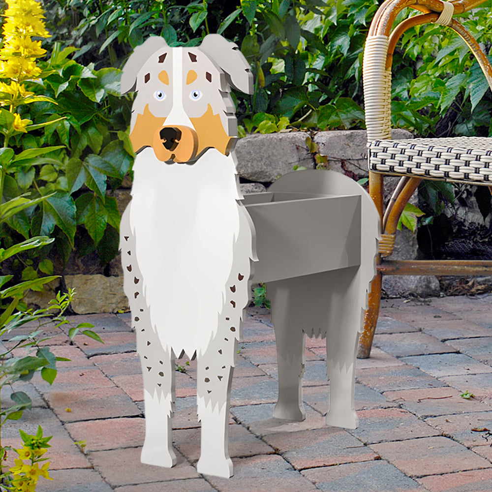 Australian Shepherd Planter Pot