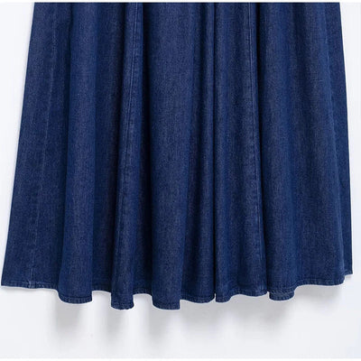 Trägerloses Elegantes Damen Jeanskleid Midi Slim Fit Vintage