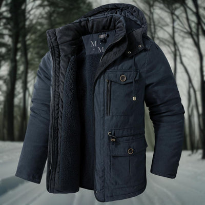 Herren Winterjacke | Lässig mit Kapuze und Taschen